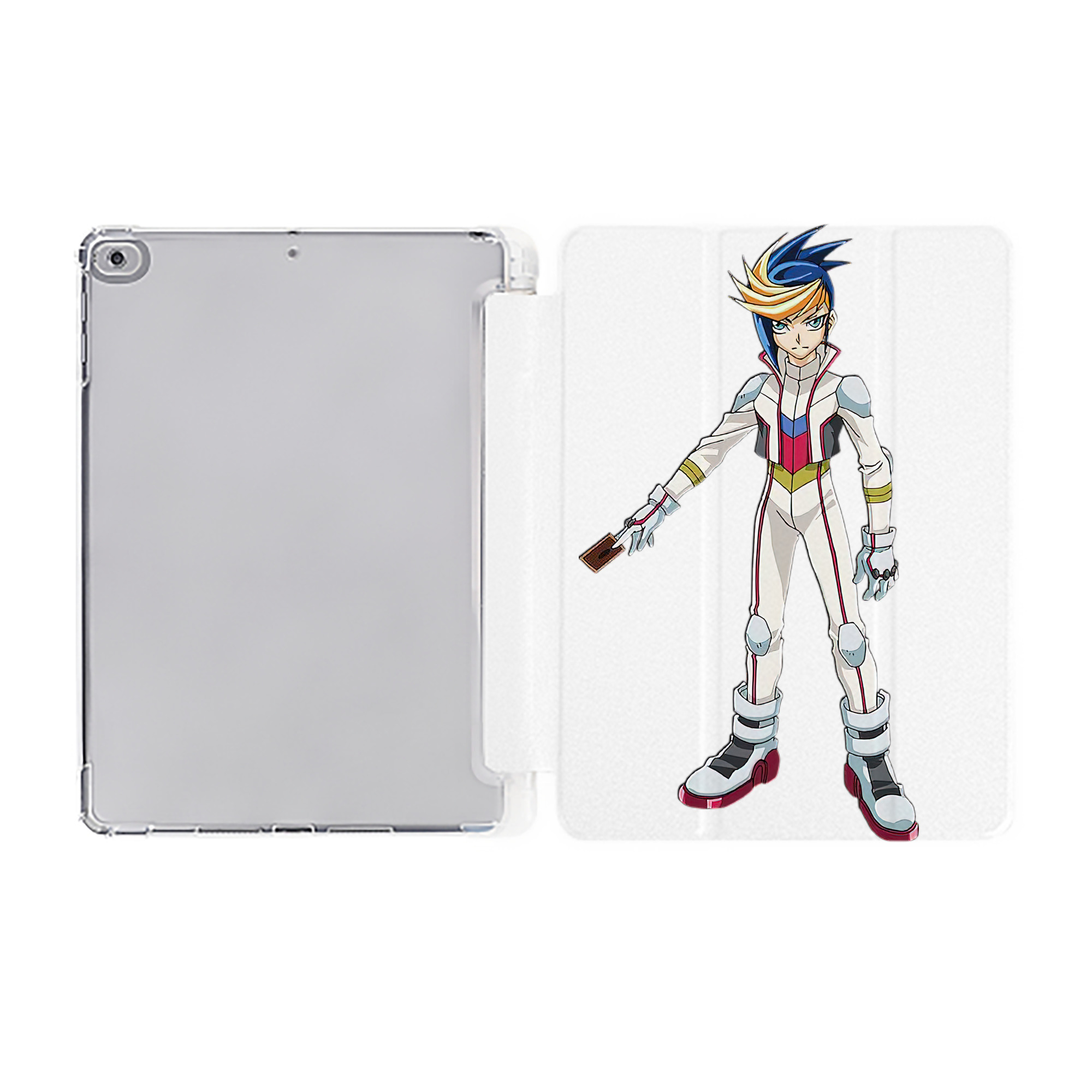 （画像用） 遊☆戯☆王 Yu-Gi-Oh! IPad ケース ペン収納付き 三つ折りスタンド PUレザー×シリコン 対応機種9.5/10.5/10.9インチ
